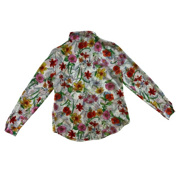 Jones New York Collection Floral  Button-Up Shirt Size 2 Retro Seventies Y2K - Picture 2 of 4